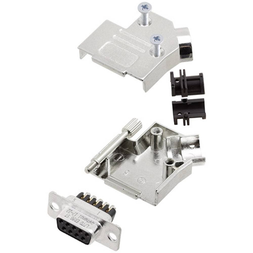Amphenol L17D45ZK09+L77DE09SST D-Sub honkontakt set 45 ° Antal poler: 9 Skruv 1 set