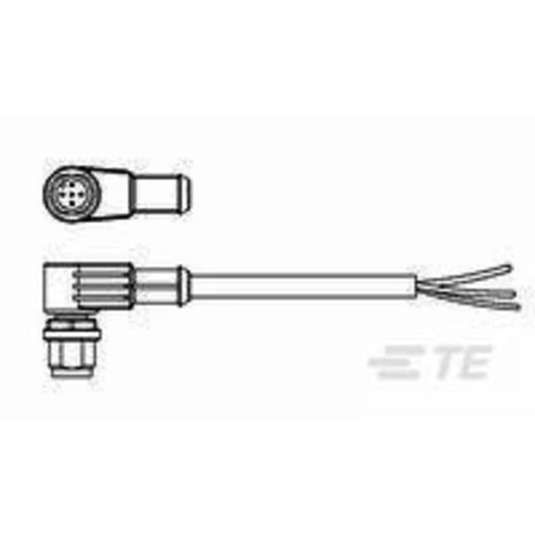 TE Connectivity 1-2273088-1 Sensor/ställdon-kontakt, konfektionerad M12 Kontakt hane vinklad 1.50 m Antal poler (RJ): 5
