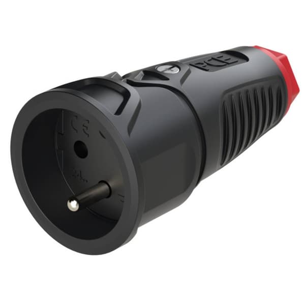 PCE 2410-sr Skarvuttag Gummi, Plast 230 V Svart IP20