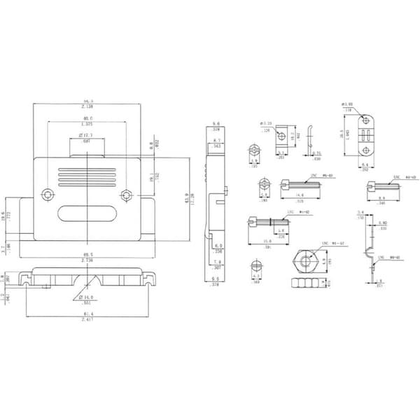 encitech CCOV 50-SC-LG 2360-0102-15 D-sub hölje Antal poler: 50 Plast 180 ° Ljusgrå 1 st