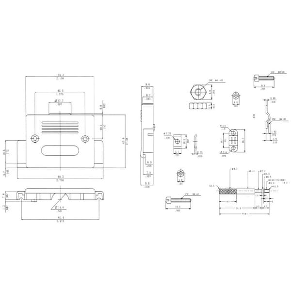 encitech CCOV50SCLMP 2360-0105-15 D-sub hölje Antal poler: 50 Plast 180 ° Metallic 1 st