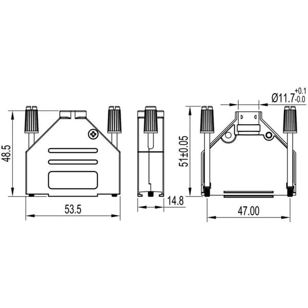 encitech DTZK25-PCLG-K 6560-6105-03 D-sub hölje Antal poler: 25 Zink pressgjutning 180 ° Metall 1 st