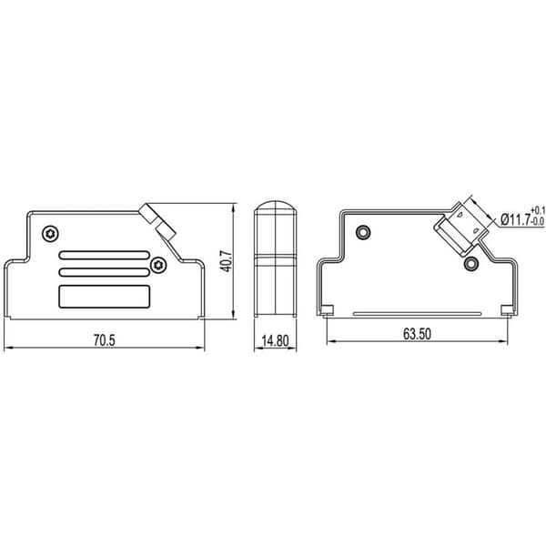 encitech DVSL37-K 6560-0206-34 D-sub hölje Antal poler: 37 Zink pressgjutning 45 ° Metall 1 st