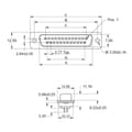 Miniatyrbild 2 av 2: encitech DB50-SS 2101-0180-15 D-Sub honkontakt 180 ° Antal poler: 50 Lödhona 1 st Tray