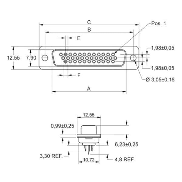 encitech HDS-62-F-T-B-S 2101-0300-14 D-Sub honkontakt 180 ° Antal poler: 62 Lödhona 1 st Tray