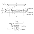 Miniatyrbild 2 av 2: encitech HDS-44-M-T-B-S 2101-0300-03 D-Sub stiftlist 180 ° Antal poler: 44 Lödhona 1 st Tray