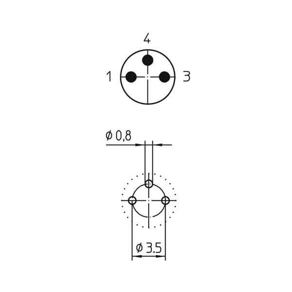 Lutronic 1224 Sensor/ställdon-kontaktdon M8 Kontakt hane inbyggd Antal poler (RJ): 3 1 st