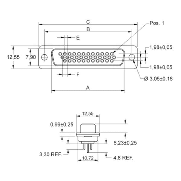 encitech HDD-15-F-T-B-M 2103-0400-11 D-Sub honkontakt 180 ° Antal poler: 15 Lödpin 1 st Tray