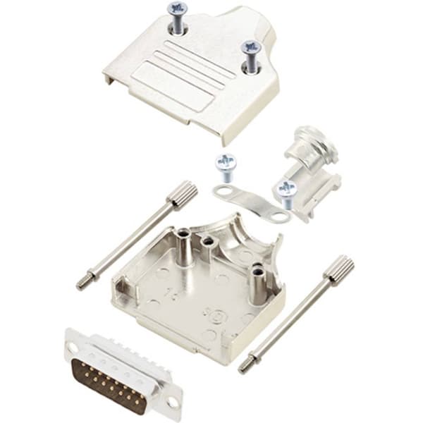 TRU COMPONENTS TCMHDM15DMPK 7708868 D-Sub stiftlist set 180 ° Antal poler: 15 Lödhona 1 st