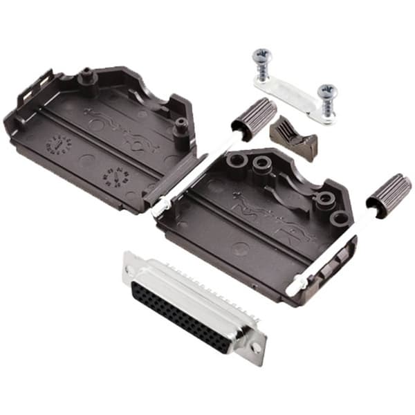 TRU COMPONENTS TCDPPK25BKHDS44K 7709056 D-Sub honkontakt set 180 ° Antal poler: 44 Lödhona 1 st