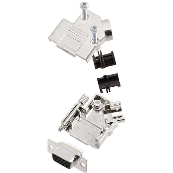 TRU COMPONENTS TCD45PKM09HDS15K 7709156 D-Sub honkontakt set 45 ° Antal poler: 15 Lödhona 1 st