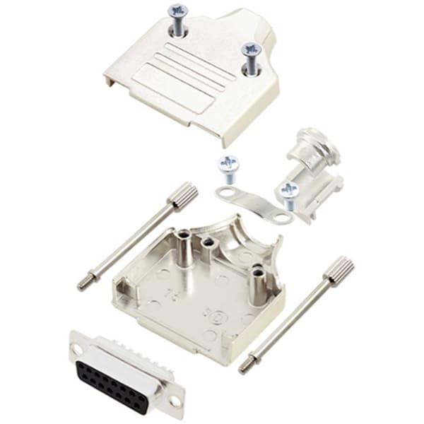 TRU COMPONENTS TCMHDM15DMSK 7708576 D-Sub honkontakt set 180 ° Antal poler: 15 Lödhona 1 st