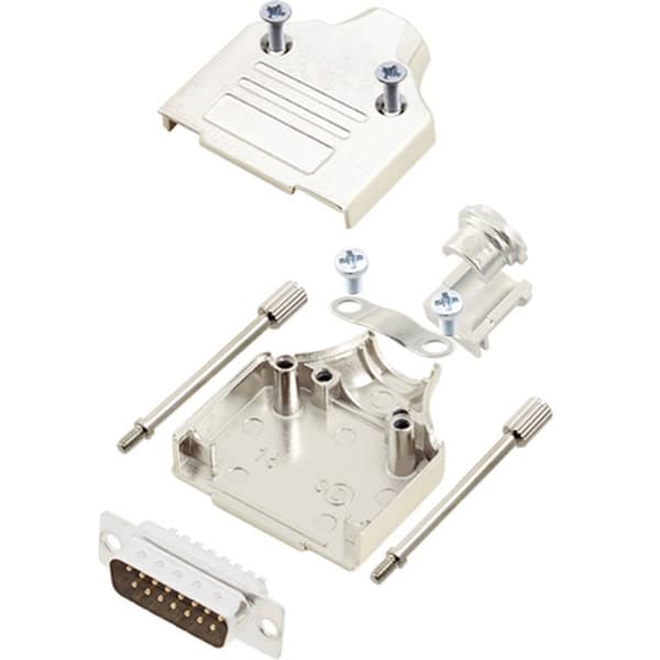 TRU COMPONENTS TCMHDM15DBPK 7709936 D-Sub stiftlist set 180 ° Antal poler: 15 Lödhona 1 st