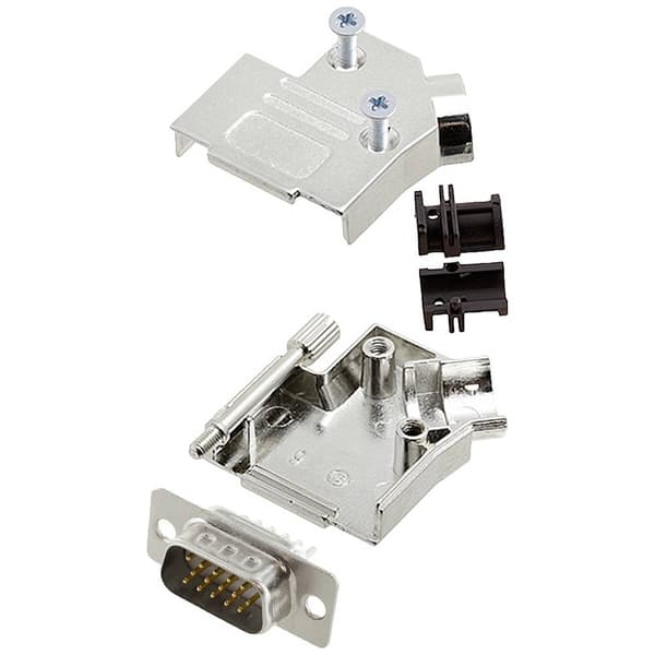 encitech D45ZK09-HDP15-W-K 6355-8013-01 D-Sub stiftlist set 45 ° Antal poler: 15 Lödhona 1 st