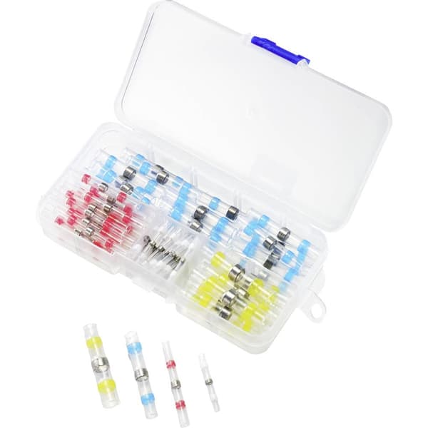 TRU COMPONENTS TC-9508160 Skarvdon Sortimentlåda, inkl. Rundkontakt 6 mm² 6 mm² Helisolerad Vit, Röd, Blå, Gul 1 st
