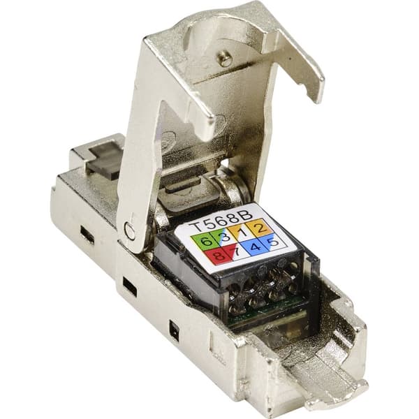 TRU COMPONENTS TC-9554648 RJ45-kontakt skärmad Cat 6A Kontakt hane rak Antal poler (RJ) 8P8C 1 st