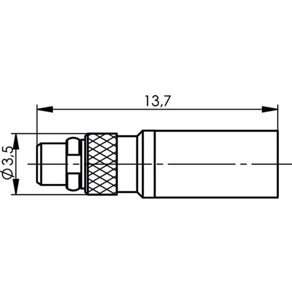Telegärtner 100025100 100025100 MMCX-kontaktdon Kontakt hane rak 50 Ω 1 st