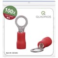 Miniatyrbild 1 av 4: Quadrios 22C442 Ringkabelsko Tvärsnitt (max.)=1.5 mm² Hål-Ø=5.3 mm Delisolerad Röd 1 set