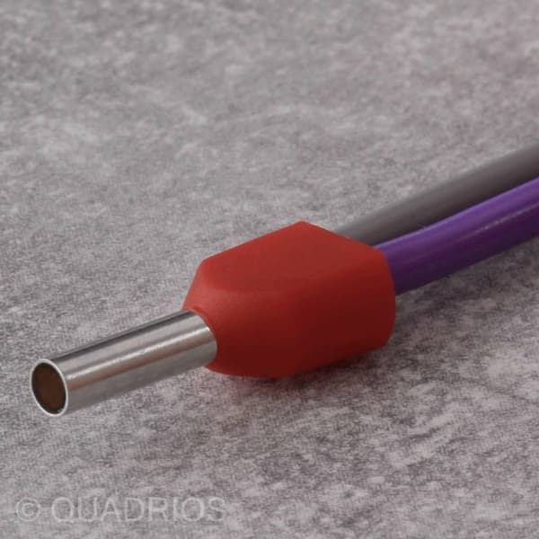 Quadrios 22C438 Dubbla ändhylsor 4 mm² Delisolerad Grå 1 set