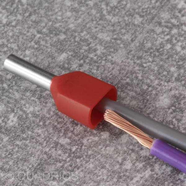 Quadrios 22C438 Dubbla ändhylsor 4 mm² Delisolerad Grå 1 set
