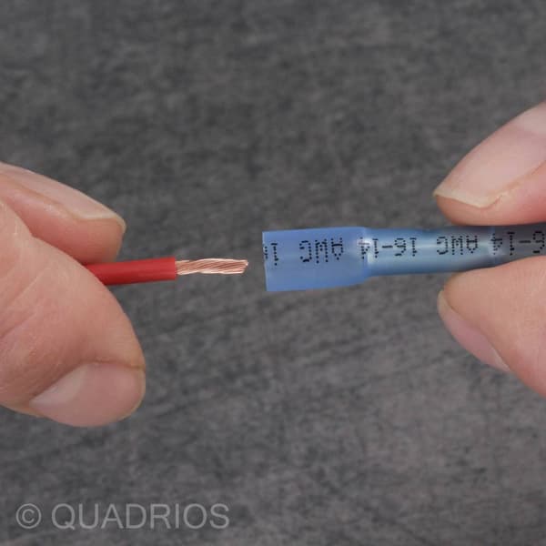 Quadrios 22C468 Skarvdon med krympslang 2.5 mm² 4 mm² Helisolerad Svart 1 set