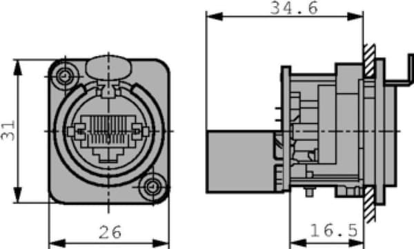 Neutrik NTR-NE8FDP Dator Rj45 Silver