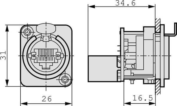 Neutrik NTR-NE8FDP Dator Rj45 Silver