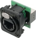 Miniatyrbild 3 av 5: Panelmonterad jack RJ 45 8 svart