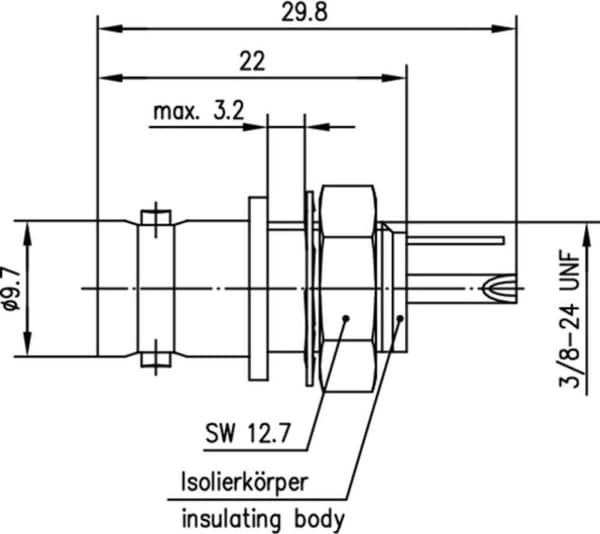 Telegärtner J01001C0043 J01001C0043 BNC-stik Bus, forsænket 50 Ω 1 stk.