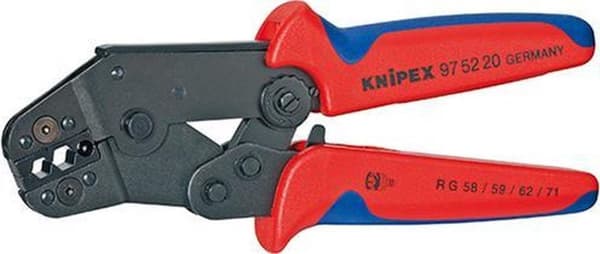Knipex 97 52 20 krympeværktøj koaksialstik BNC, TNC RG58, RG59, RG62, RG71, RG223