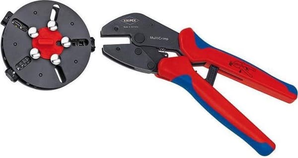 Knipex MULTICRIMP 97 33 01 Crimpverktyg Oisolerade, öppna kopplingar, Isolerade kabelskor + stickkontakter / stumkontakter, hylsor Inkl.