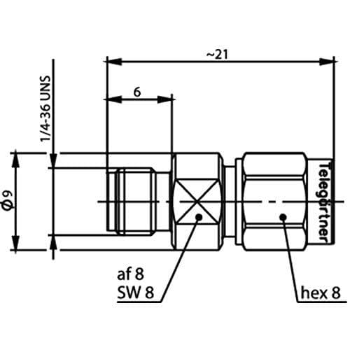 Telegärtner Telegaertner J01154A0061 HF adapter stik SMA stik 1 stk.
