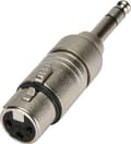 Miniatyrbild 2 av 8: Neutrik NA3FP XLR (f) - 6,35 mm jack stereo (m) adapter