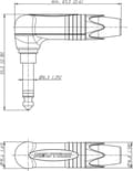 Pikkukuva 2 / 5: Neutrik NP2RX-AU-SILENT 6,35mm Jack (m) kitaraliitin / kulmikas - metalli - 2-pin / mono