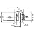 Miniatyrbillede 2 af 3: Telegärtner BNC-sokkel J01001C1222 med isoleringsskiver Koaksialstik 4018359103507