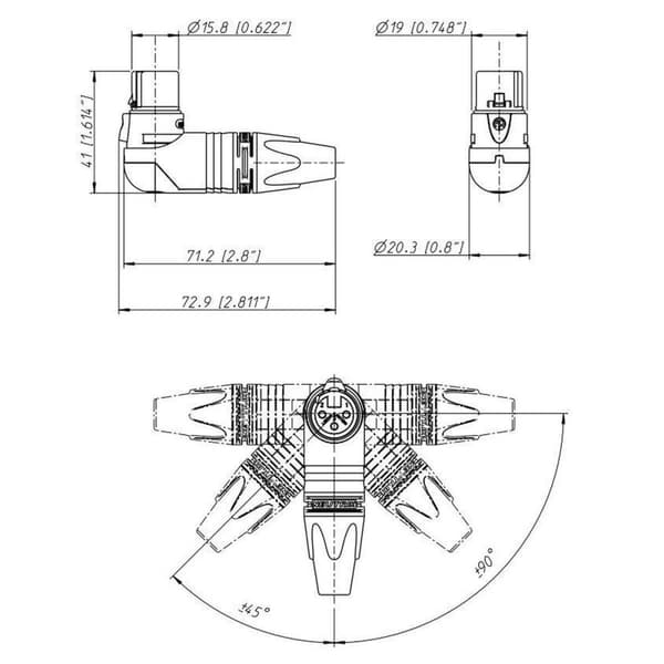Neutrik NTR-NC3FRX Connector Xlr Hun Metal Sølv
