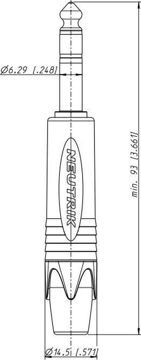 Neutrik NTR-NP3X-B Jackstik 6,35 Mm 3p