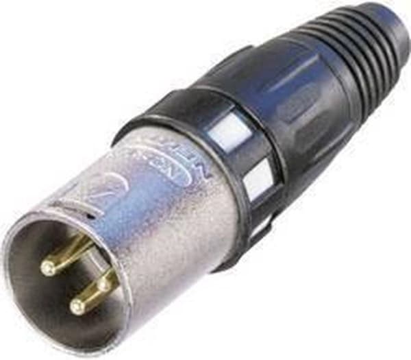 Neutrik NTR-NC3MXCC Xlr kabelstik 3 kabelstik/lige Xcc loddeforbindelser sort og sølv