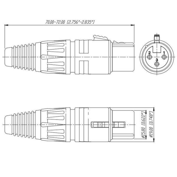 Neutrik NC3FX-BAG XLR 3-pin (V) stik / sort