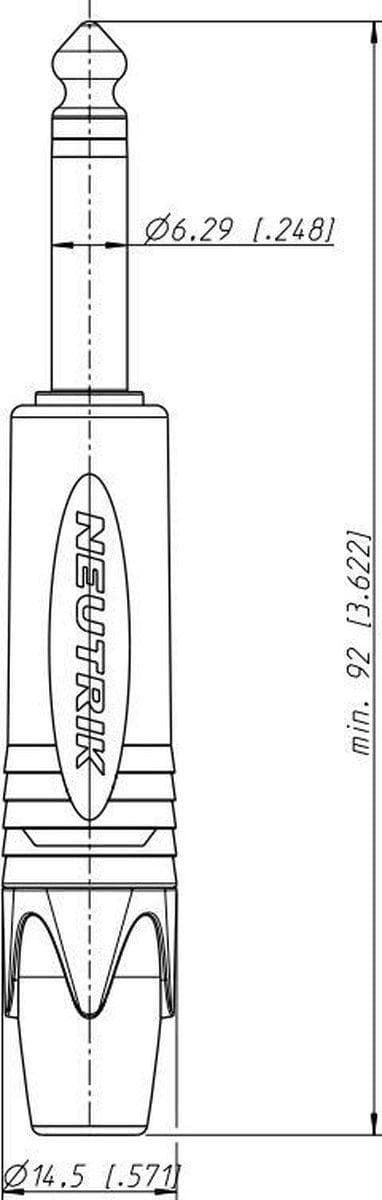 Neutrik NTR-NP2X-B Jackstik 6,35 Mm 2p