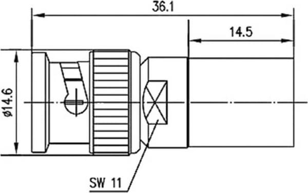 Telegärtner J01000A0060 J01000A0060 BNC-stik Stik, lige 50 Ω 1 stk.