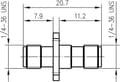 Miniatyrbillede 2 af 3: Telegärtner J01154A0011 J01154A0011 SMBA-adapter SMA-stik - SMA-stik 1 stk.