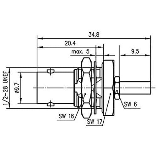 Telegärtner BNC kabelstik Crimp G03 50 Ohm, crimp/crimp, A2913, Z04, G03 (RG-178 B/U) - 1 stk (J01001B0059)