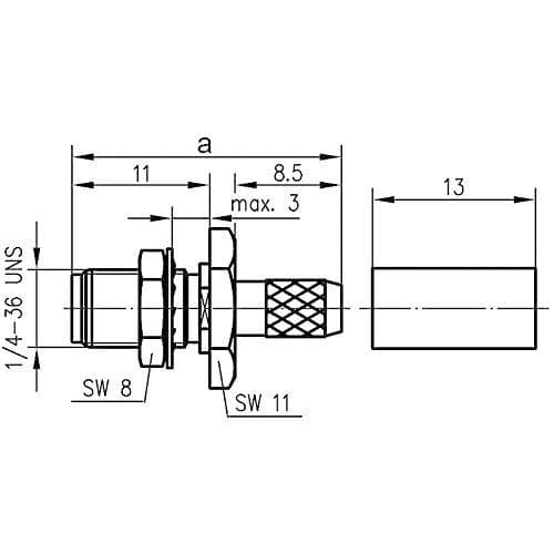 Telegärtner SMA kabelskokrympe G07 C0803, Z27, G07 (RG-316/U), guld (standard) - 1 stk (J01151A0001Z)