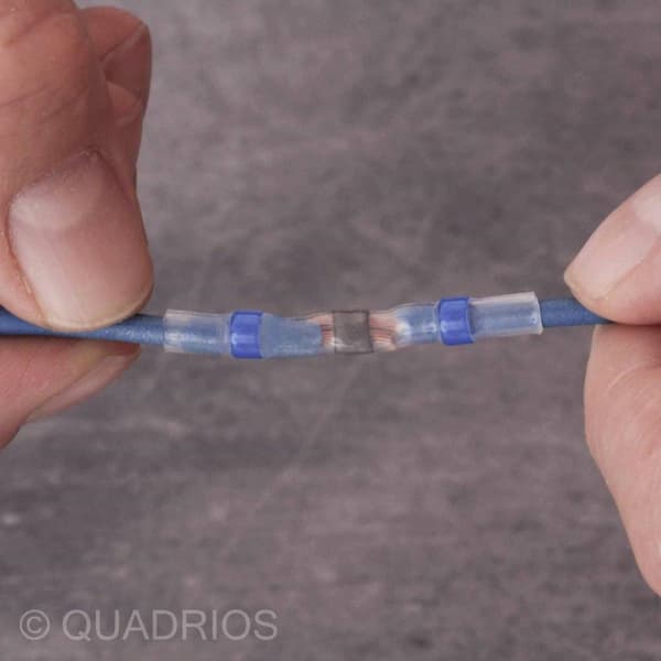 Quadrios 22C463 Butt Connector med krympeslange 1,5 mm² 2,5 mm² Fuldt isoleret blå 1 sæt (22C463)