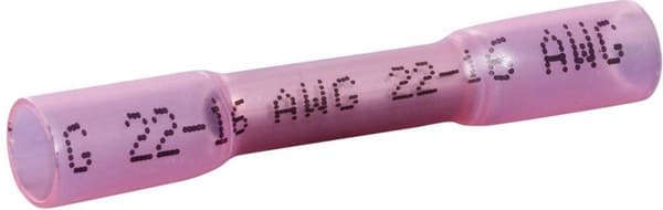 Quadrios 22C467 Butt Connector med krympslang 0,5 mm² 1,5 mm² Helt isolerad Röd 1 Set (22C467)
