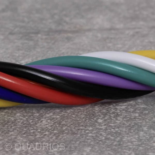 Quadrios 22CW001 ledningssortiment 1 x 0,14 mm² hvid, blå, brun, orange, grøn, gul, grå, violet, sort, rød 1 sæt (22CW001)