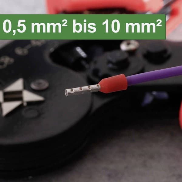Quadrios 22C470 ferrule sortiment delvist isoleret hvid, grå, rød, sort, blå, gul 2400 stk (22C470)