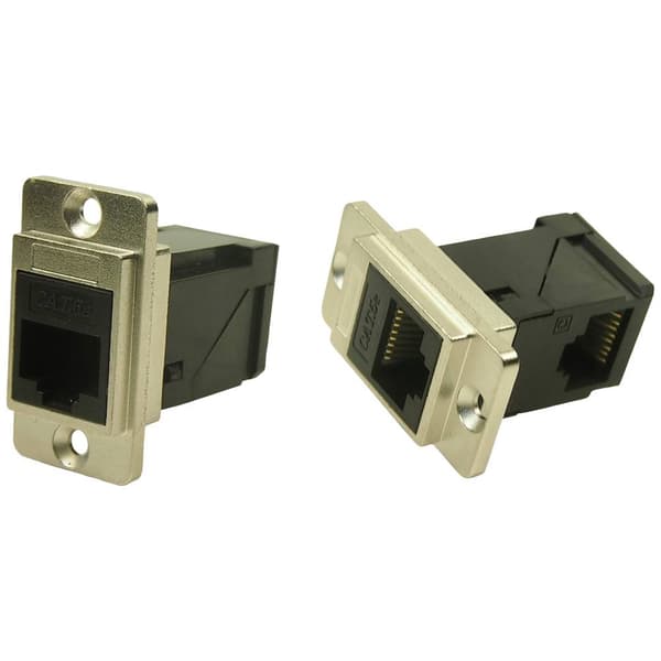 Cliff RAFT METAL DUALSLIM CAT5E CSK CP30751M Adapter inbyggd Nickel, Svart 1 st