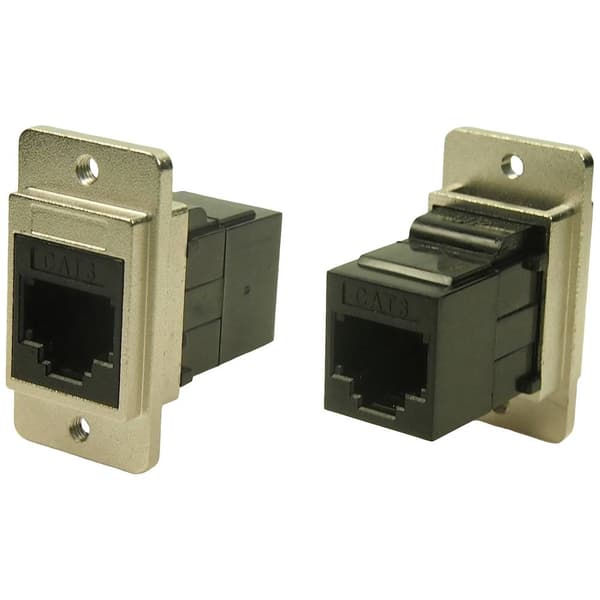 Cliff CP30724M3 DUALSLIM METALL CAT3 RJ12 M3 CP30724M3 Adapter inbyggd Nickel, Svart 1 st